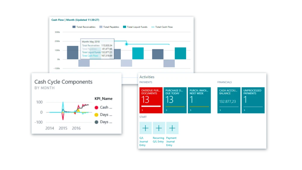 Business Central financial management dashboard